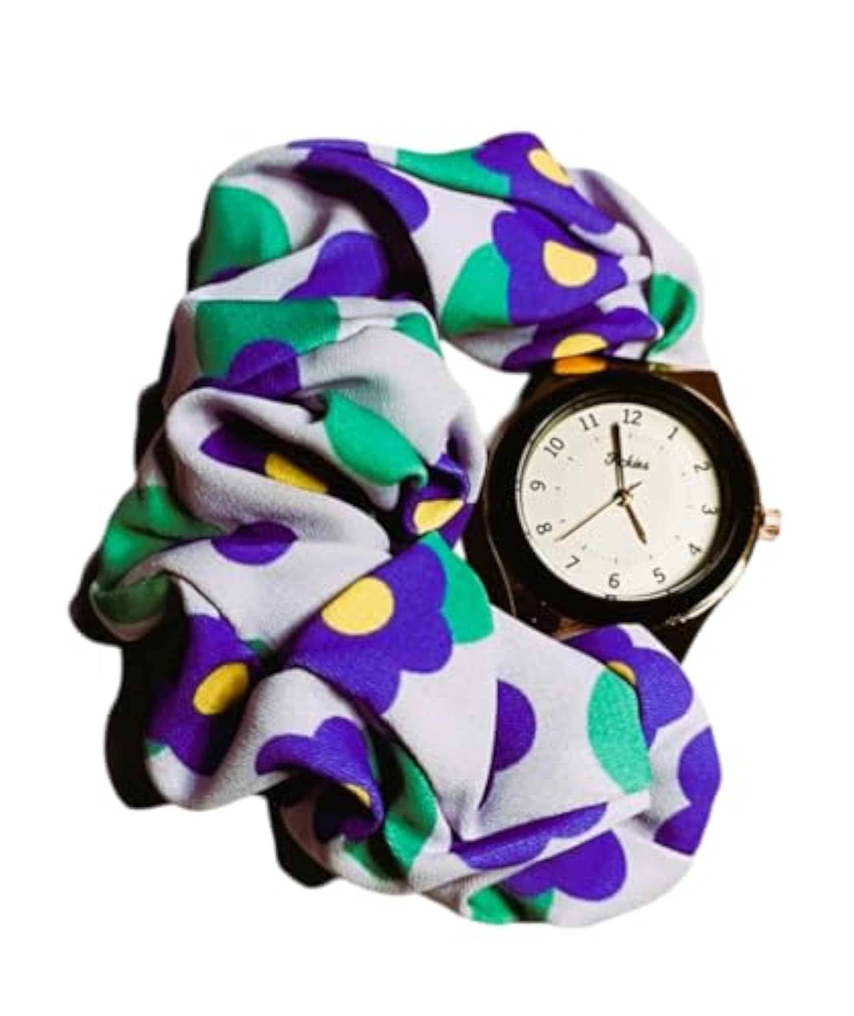 Women's Scrunchie Analog Watch with Fabric Band